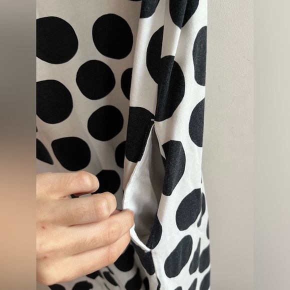 Uniqlo Marimekko Womens Polka Dot Round Neck Dress Short Sleeve Side Pocket - Picture 4 of 7